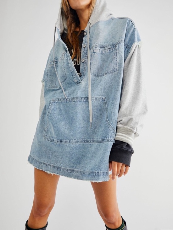 We The Free Dresses & Skirts - Free People Denim & Sweatshirt Hoodie Dress